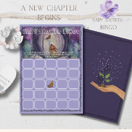 Convite A New Chapter Begins Bingo game Baby Shower Card