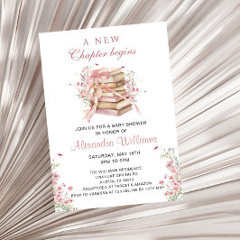 Convite A New Chapter Begins Coquette Books Baby Shower