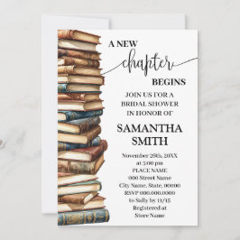 Convite A New Chapter Begins Minimalist Bridal Shower