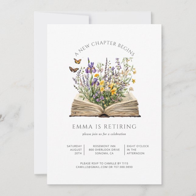 Convite A New Chapter Begins Retirement Party (Frente)