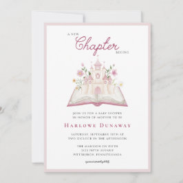 Convite A New Chapter Begins Storybook Baby Shower 
