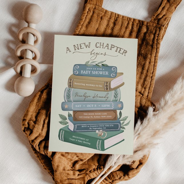 Convite A New Chapter Begins: Storybook Baby Shower (Criador carregado)