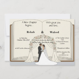 Convite A New Chapter Begins Storybook Wedding IInvitation