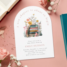 A New Chapter Floral Baby Shower Invitation