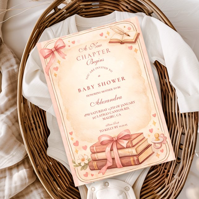 Convite A New Chapter Storybook Baby Shower (Criador carregado)