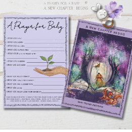 Convite A New Chapter Storybook Forest  Baby Prayer Card