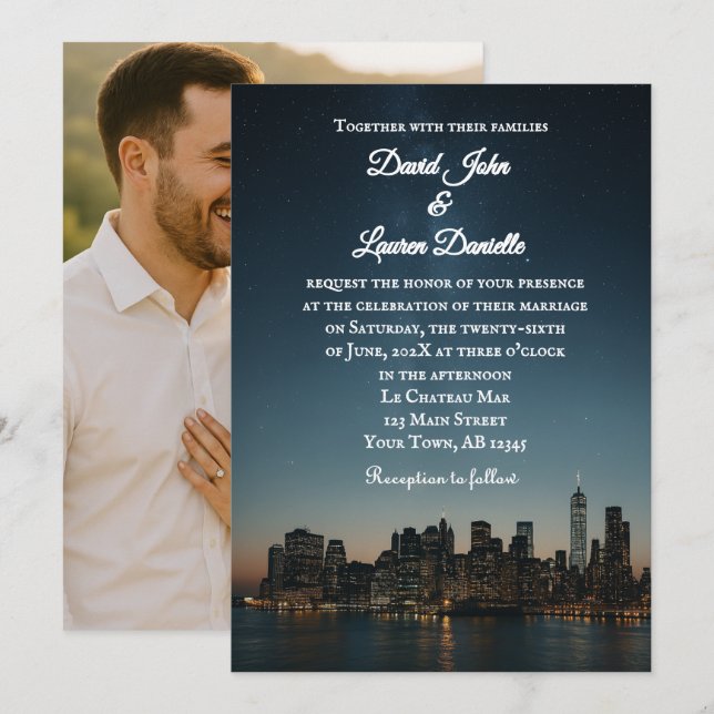 Convite A Night Like This Photo Wedding Invitation (Frente/Verso)