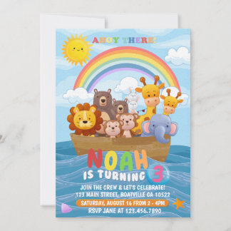 Convite à Noah para o Aniversário de Arca Bonita e