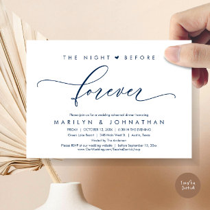 Convite A Noite Anterior Ao Janto De Ensaio Romântico