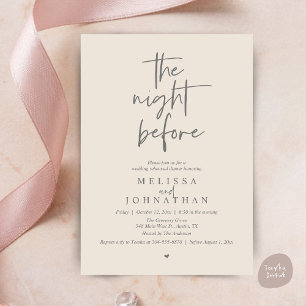 Convite A noite anterior, Jantar de Ensaio de Casamento Mo