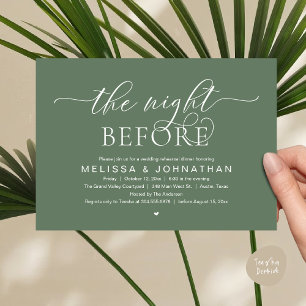 Convite A Noite Anterior, Jantar de Ensaios de Casamento E
