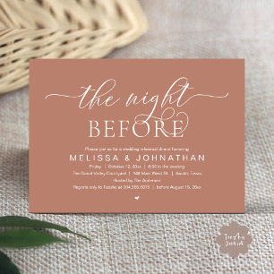 Convite A Noite Anterior, Jantar de Ensaios de Casamento E