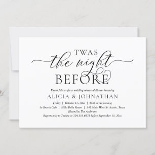 Convite A Noite Anterior, Jantar de Ensaios de Casamento M