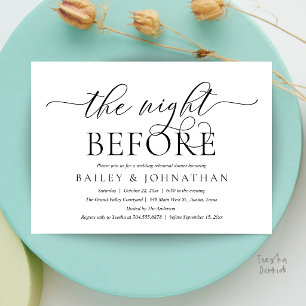 Convite A Noite Anterior, Jantar de Ensaios de Casamento M
