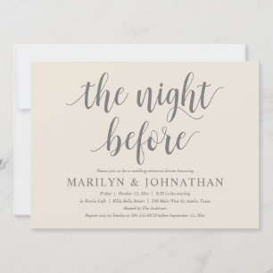 Convite A Noite Anterior, Jantar de Ensaios de Casamento M
