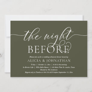 Convite A Noite Anterior, Jantar de Ensaios de Casamento M