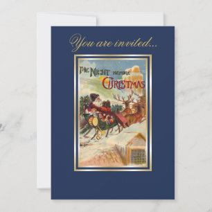 Convite A noite antes do comensal de Papai Noel do Natal
