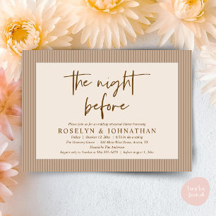 Convite A Noite Antes Do Ensaio De Casamento Neutro Clássi