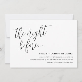 Convite A Noite Antes Do Janto De Ensaio