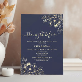 Convite A Noite Antes Do Janto De Ensaio Azul Com Marinho