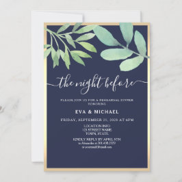 Convite A Noite Antes Do Janto De Ensaio Azul Com Marinho