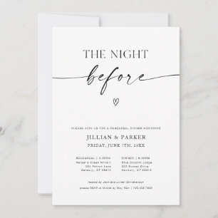 Convite A Noite Antes Do Janto De Ensaio De Casamento