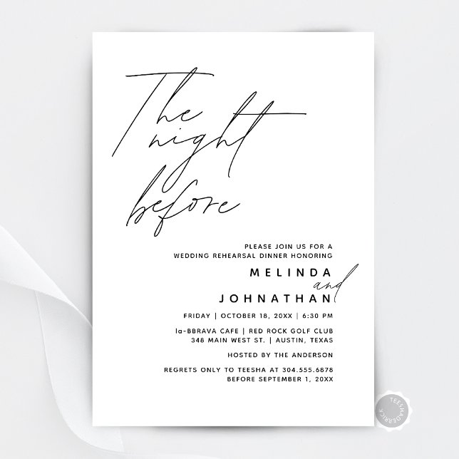 Convite A noite antes do Janto de ensaio de casamento t1 (The Night Before, Wedding Rehearsal Dinner  Invitation Card, in Modern Classy, Digital Download)