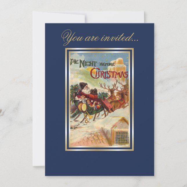 Convite A noite antes do Natal janta o Papai Noel (Frente)