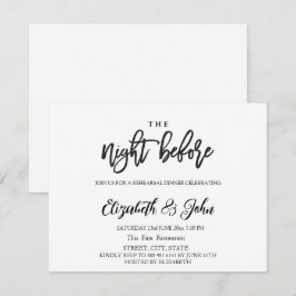 Convite A noite antes do simples Janto de ensaio