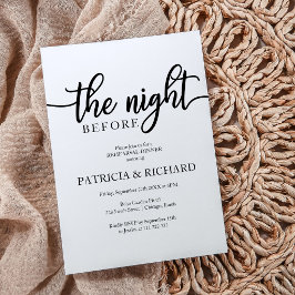 Convite A Noite Antes do Simples Janto de Ensaio Elegante