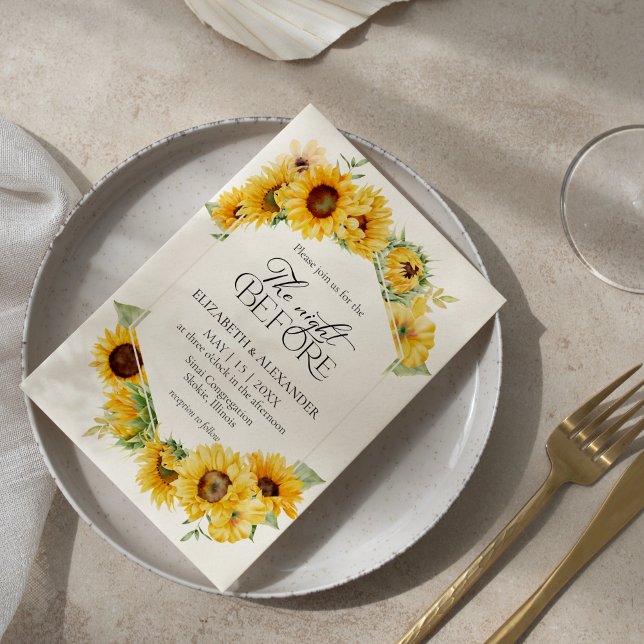 Convite A Noite Antes | Janto de ensaio de queda de girass (Criador carregado)