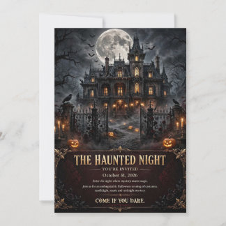 Convite A Noite Assombrada Mansão Gótica Festa de Hallowee