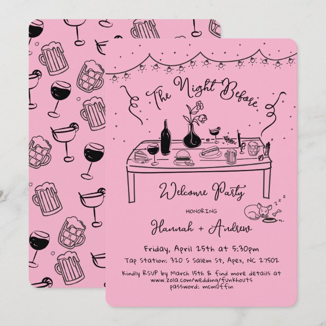 Convite A noite de boas-vindas de Hannah antes de chihuahu (Frente/Verso)