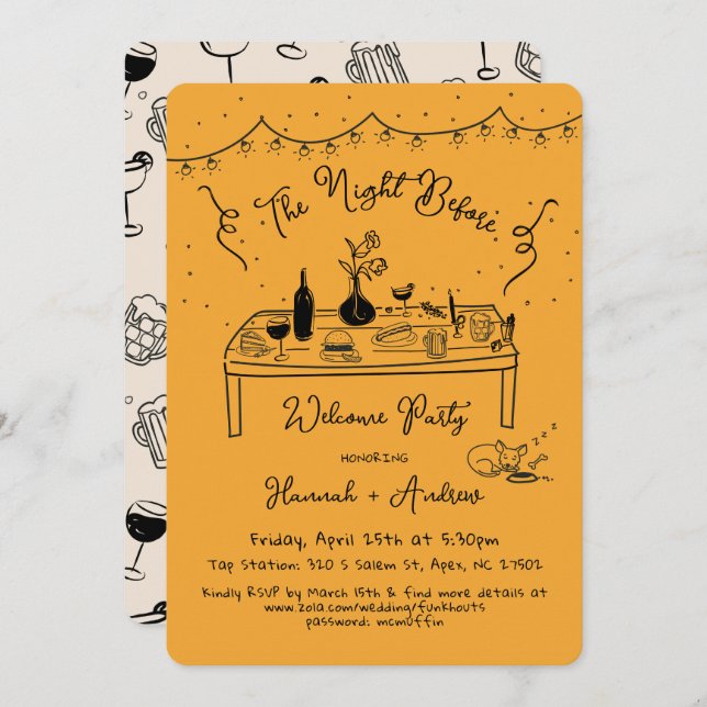 Convite A noite de boas-vindas de Hannah antes de chihuahu (Frente/Verso)