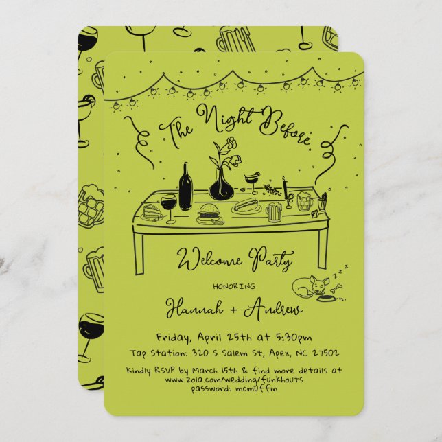 Convite A noite de boas-vindas de Hannah antes de chihuahu (Frente/Verso)