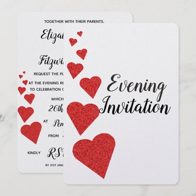 Convite à Noite de Corações Vermelhos (Frente/Verso)