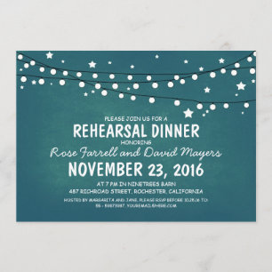 Convite A noite estrelado rústica ilumina o jantar de