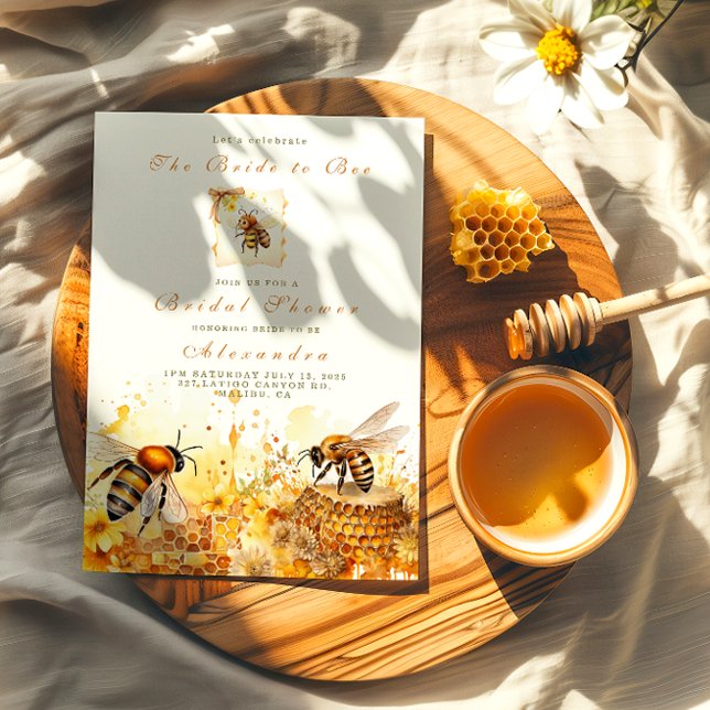 Convite A noiva do chá de mel de flor silvestre (Criador carregado)