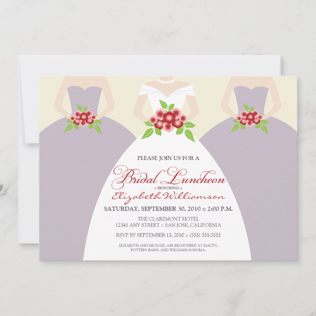 Convite A noiva & o almoço nupcial das damas de honra (Frente)