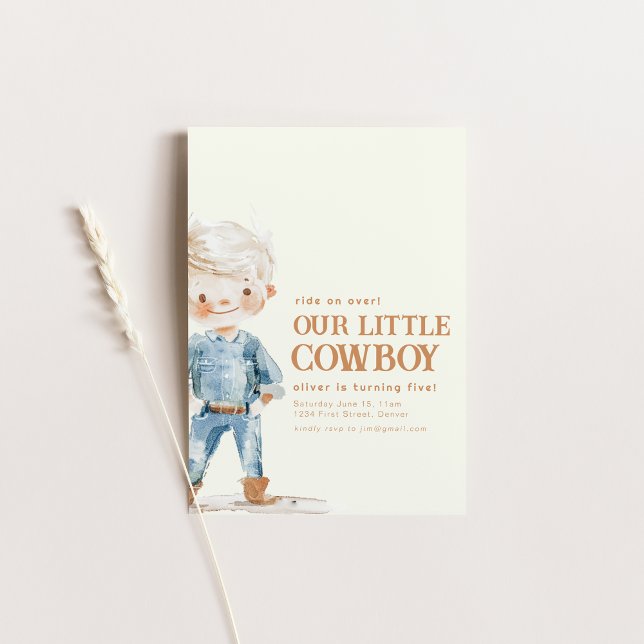 Convite A nossa Festa de aniversário de vaqueiro convida (Criador carregado)