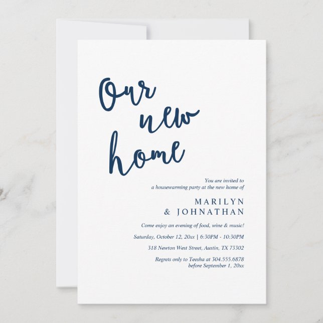 Convite A nossa nova casa, festa russa do lar (Frente)