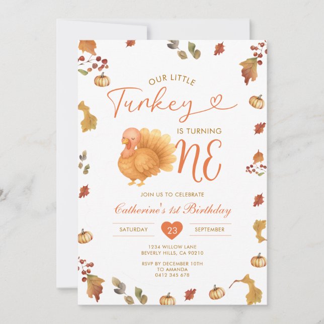 Convite A nossa pequena Turquia está virando um primeiro a (Frente)