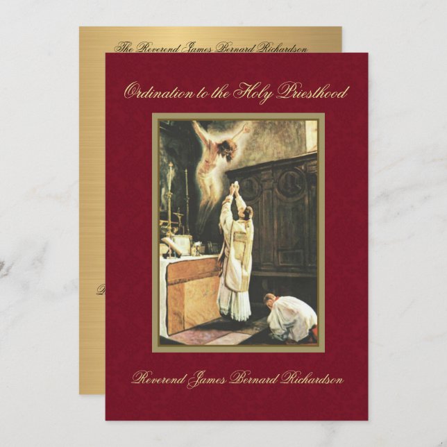 Convite à Ordenação Católica à Santa Sé (Frente/Verso)