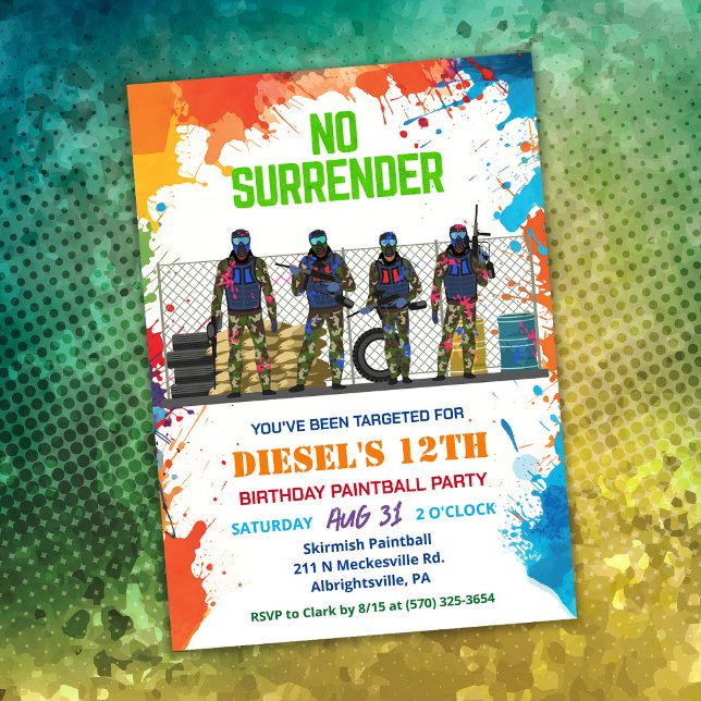 Convite à Paintball Étnico Americano Africano (Criador carregado)