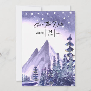 Convite à paisagem casamento no inverno montanha