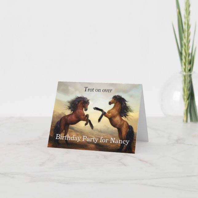 convite a par de cavalos selvagens (Frente)