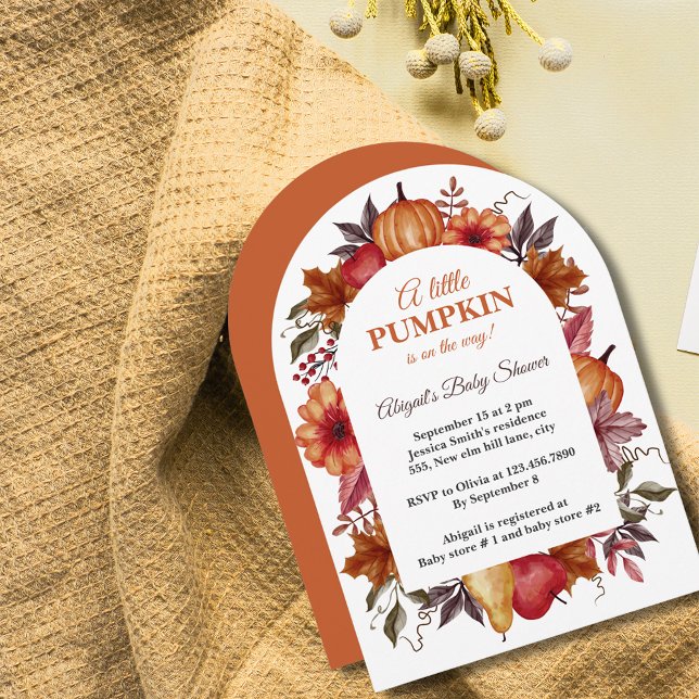 Convite A Pequena Abóbora Está A Caminho Do Chá de fraldas (Criador carregado)