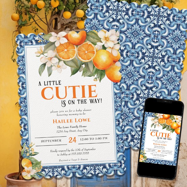 Convite A Pequena Cutie Está A Caminho Do Chá de fraldas E (Criador carregado)