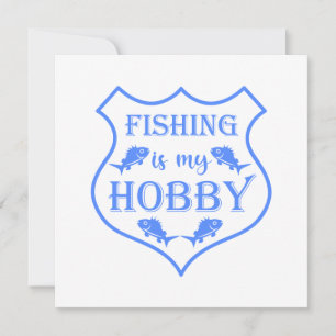 Convite A pesca é meu hobby escudo citação no brasão