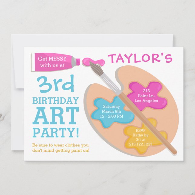 Convite à Pintura de Aniversário do Partido da Art (Frente)